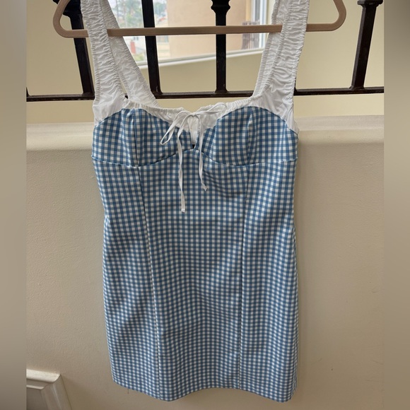 ZARA NWT gingham printed bustier mini dress - Picture 5 of 11